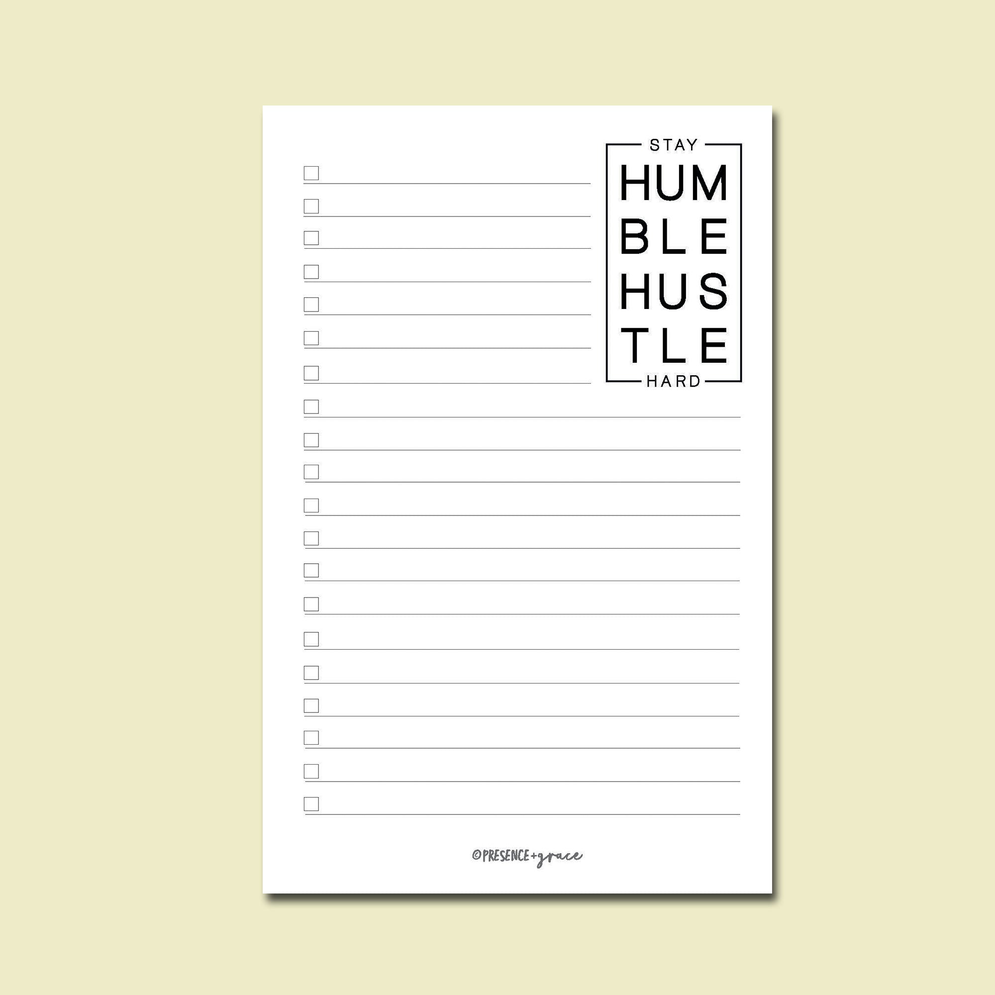 Stay Humble Hustle Hard Notepad