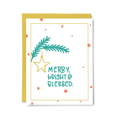 Merry, Bright & Blessed Card